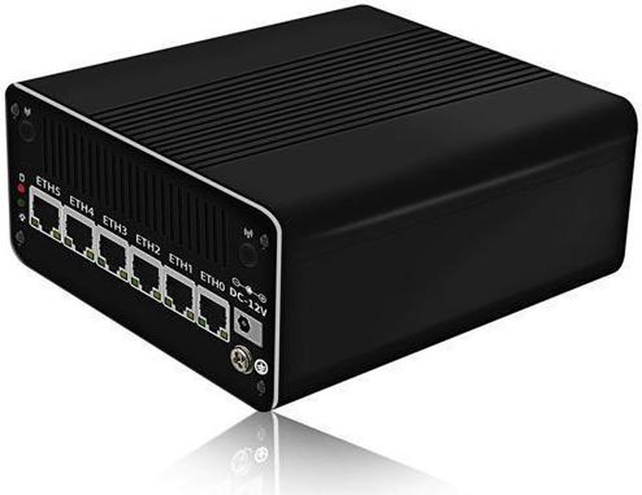 HUNSN Micro Firewall Appliance, Mini PC, 13th Raptor Lake U300, RJ49, VPN, Router PC, AES-NI, 6 x 2.5GbE I226-V, HDMI, DP, USB3.2, Type-C, TF, Barebone, NO RAM, NO Storage, NO System