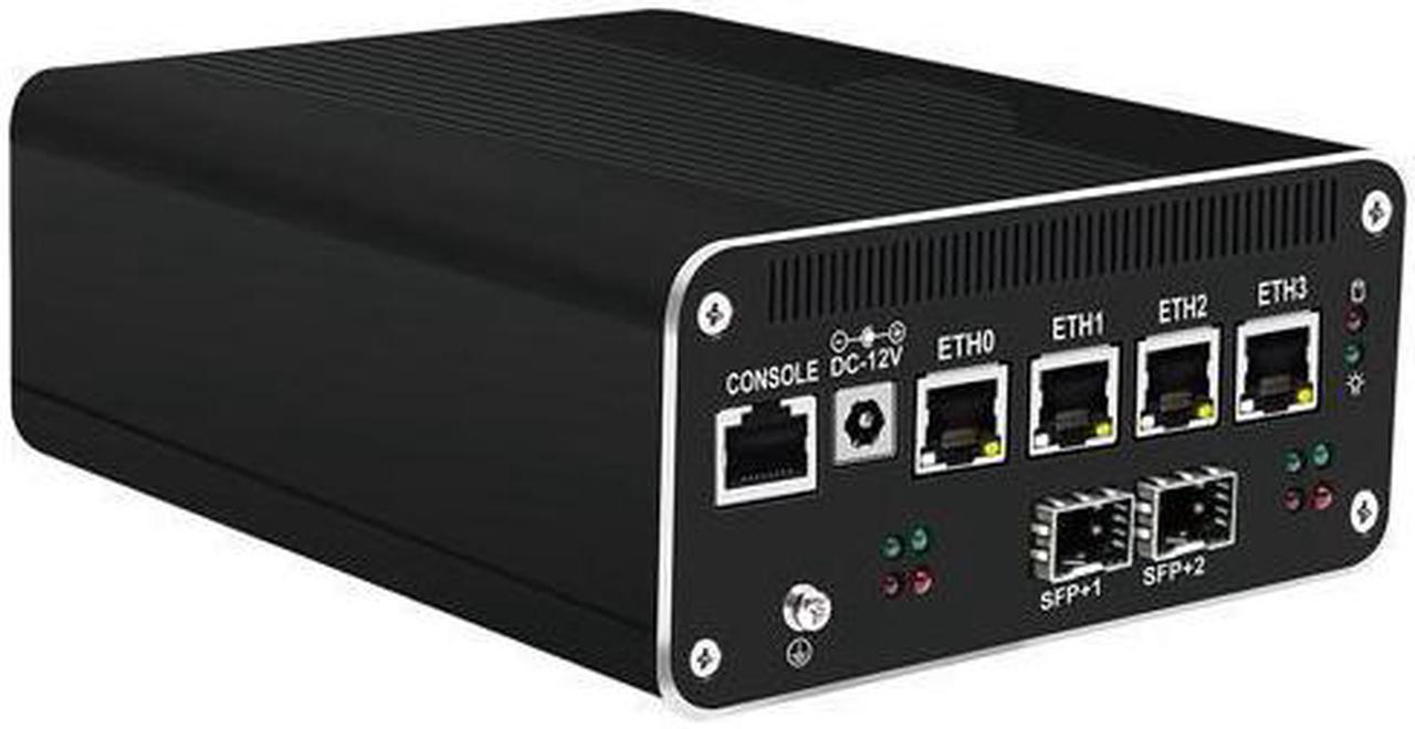 HUNSN Micro Firewall Appliance, Mini PC, RJ50f, Raptor Lake U300E, VPN, Router PC, AES-NI, 4 x 2.5GbE I226-V, 2 x SFP+ Optical 10Gbe 82599ES, Barebone, NO RAM, NO Storage, NO System