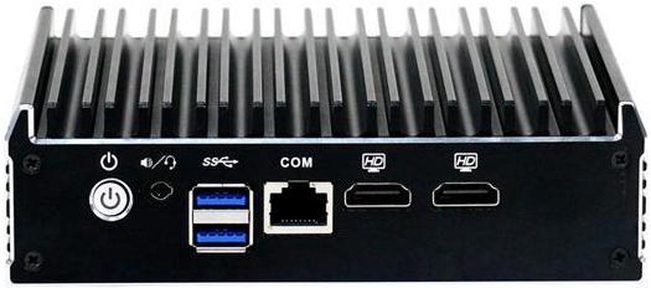 HUNSN Din Rail Side Mount Micro Firewall Appliance, Mini PC, RX18b, J3160, VPN, Router PC, AES-NI, COM, 4 x I210 I211 LAN, 2 x HDMI, Barebone, NO RAM, NO Storage, NO System