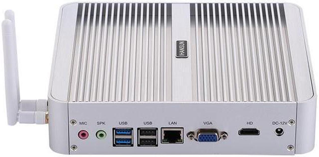 HUNSN Fanless Mini PC, Desktop Computer, BM07f, Intel Core I5 1235U, HTPC, Kodi Box, Windows 11 or Linux Ubuntu, VGA, HDMI, 2 x USB3.0, 6 x USB2.0, LAN, 32G RAM, 512G SSD