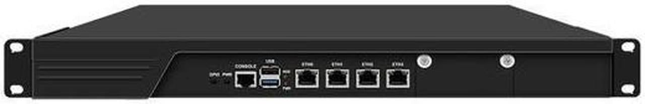 HUNSN 1U 19 Inch Rack Mount Firewall Appliance, Intel N200, RJ53, VPN, Network Router, AES-NI, 4 x 226-V 2.5GbE LAN, Console, VGA, GPIO, SIM Slot, Barebone, NO RAM, NO Storage, NO System