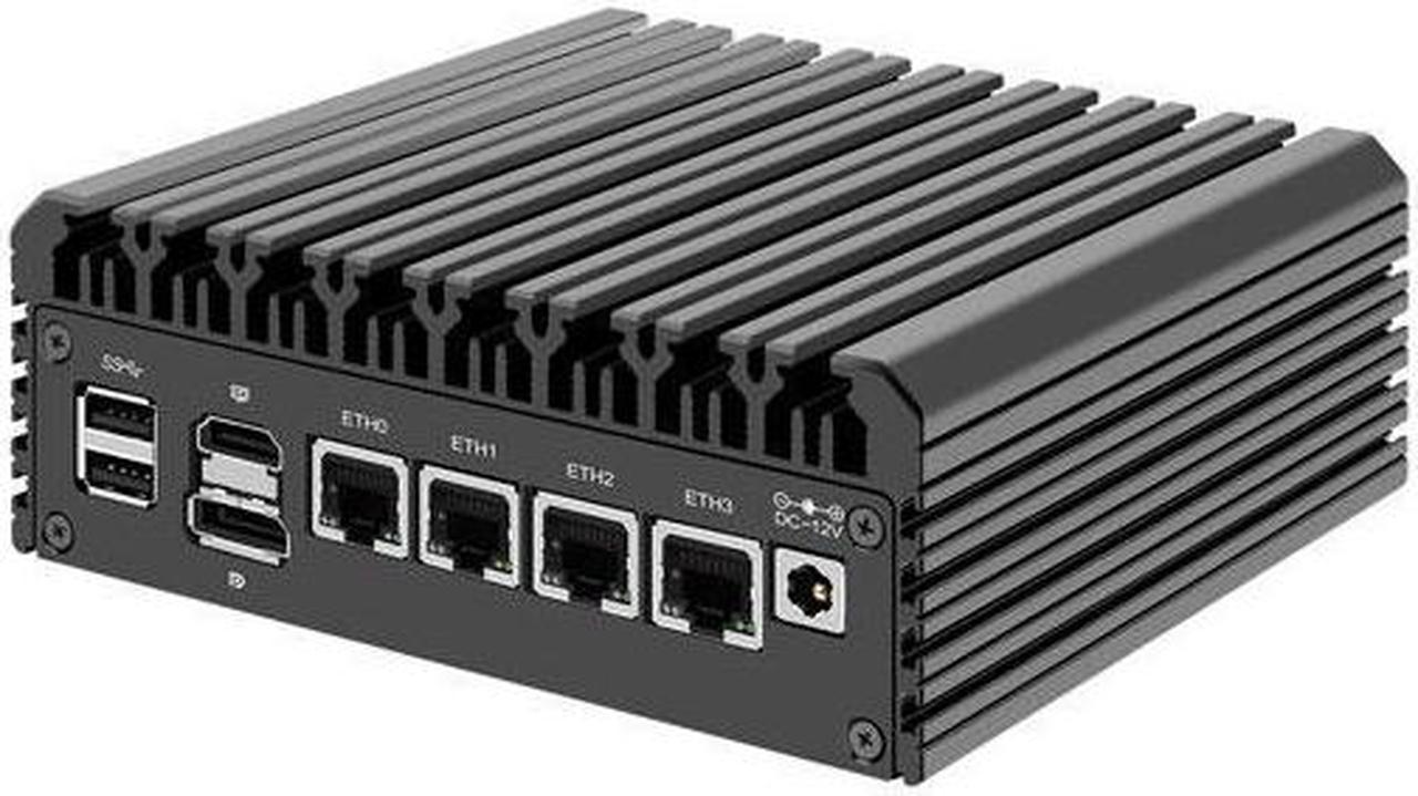 HUNSN Micro Firewall Appliance, Mini PC, Intel N5105, RJ03a, pFsense, Mikrotik, OPNsense, VPN, Router PC, AES-NI, 4 x Intel 2.5GbE I226-V LAN, Type-C, TF, M.2 WiFi 6 Slot, 4G RAM, 32G SSD