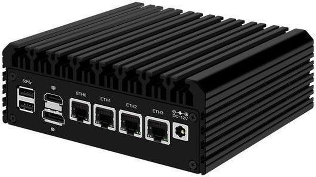 HUNSN Micro Firewall Appliance, Mini PC, Intel N5105, RJ03k, pFsense, Mikrotik, OPNsense, VPN, Router PC, AES-NI, 4 x Intel 2.5GbE I226-V LAN, Type-C, TF, M.2 WiFi 6 Slot, 16G RAM, 64G SSD