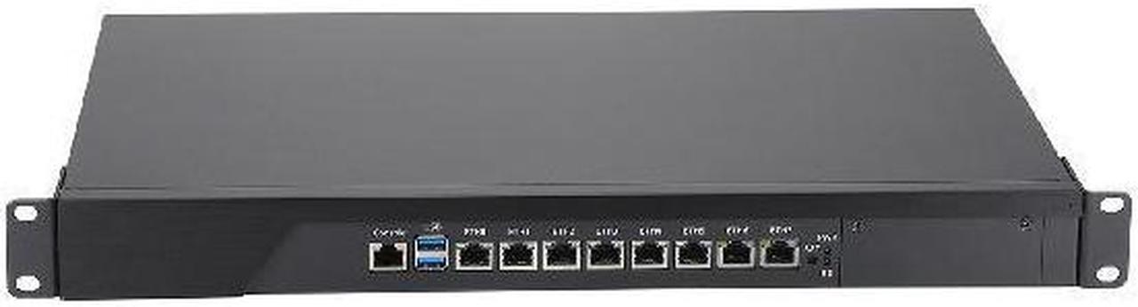 HUNSN Firewall, VPN, 19 Inch 1U Rackmount Network Appliance, I3 4160, RS44, Mikrotik, pFsense, OPNsense, AES-NI, 8 x 2.5Gbe 226-V LAN, Console, VGA, 0 RAM, 0 Storage, Barebone No System