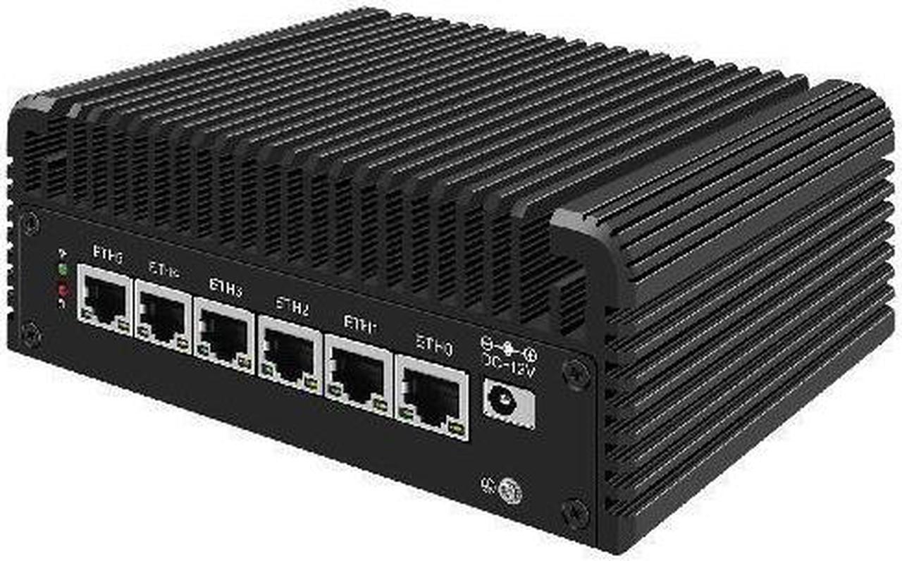 HUNSN Micro Firewall Appliance, Mini PC, pFsense, I7 1355U, RJ24, Mikrotik, OPNsense, VPN, Router PC, 6 x 2.5GbE I226-V, Full Function Type-C, TF, Fanless, 0 RAM, 0 Storage, Barebone No System