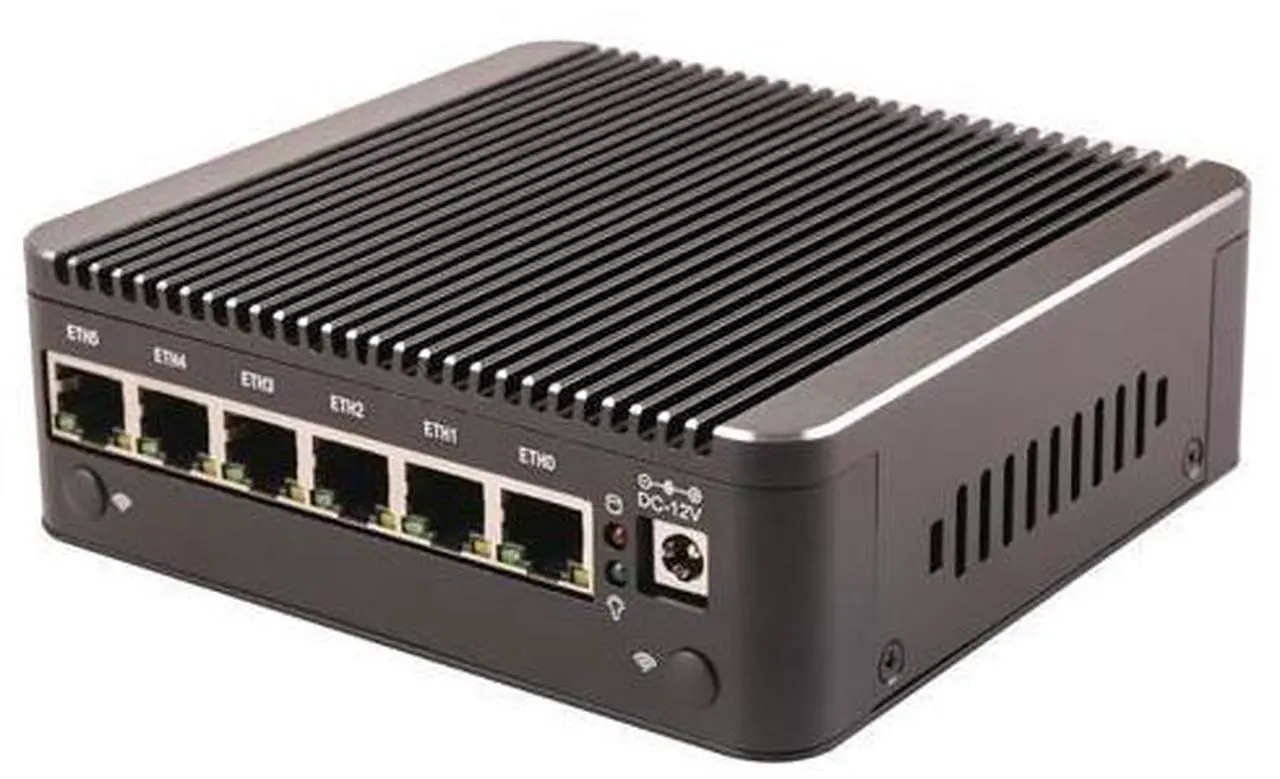 Alt view image 3 of 5 - HUNSN Micro Firewall Appliance, Mini PC, PFSense, N100, RS55, Mikrotik, OPNsense, VPN, Router PC, AES-NI, 6 x 2.5GbE I226-V, COM, HDMI, DP, Type-C, 8G RAM, 64G SSD