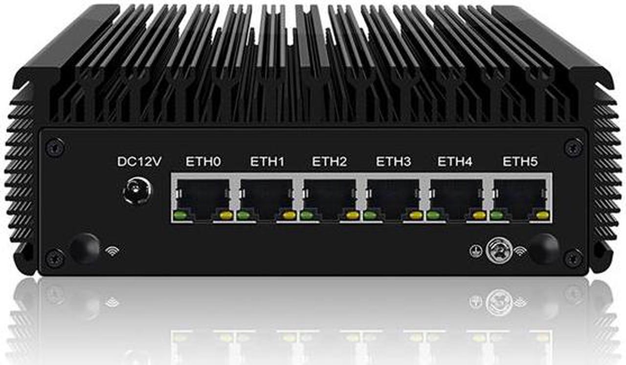 HUNSN Micro Firewall Appliance, Mini PC, RJ07k, Intel I5 1135G7, pFsense, Mikrotik, OPNsense, Untangle, VPN, Router PC, AES-NI, 6 x Intel 2.5GbE I225-V LAN, COM, HDMI, Sim Slot, 4G RAM, 32G SSD