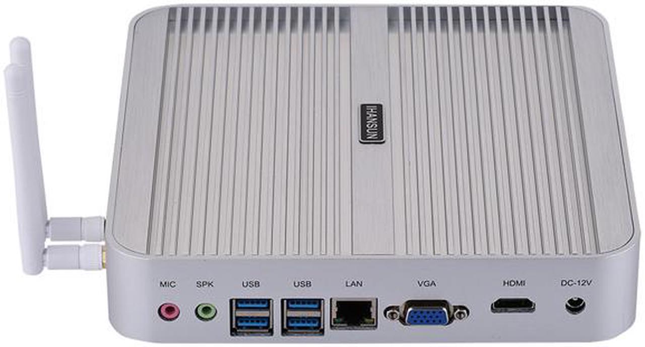 Fanless Mini PC, Intel Core I3 6157U, HUNSN BM01, Desktop Computer, HTPC, Kodi Box, Windows 11 pro or Linux Ubuntu, AC WiFi, BT, VGA, HDMI, 4 x USB3.0, 2 x USB2.0, LAN, 8G RAM 512G SSD