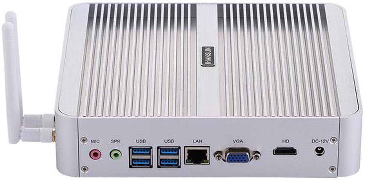 HUNSN Fanless Mini PC, Desktop Computer, HTPC, I5 8250U 8260U 8259U 8265U 8269U 8350U, BM07, Windows 11 / Linux Ubuntu, VGA, HDMI, 4 x USB3.0, 4 x USB2.0, LAN, 8G RAM, 128G SSD