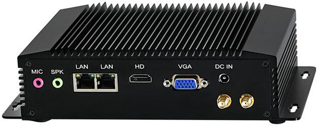 Industrial Computer, Fanless Mini PC, HUNSN BM18, N2920 N2930, Embedded IPC, Windows 11 or Linux Ubuntu, Watchdog, GPIO, WOL, SIM Slot, VGA, HDMI, 2 x LAN, 2 x RS232 422 485, 8G RAM, 64G SSD