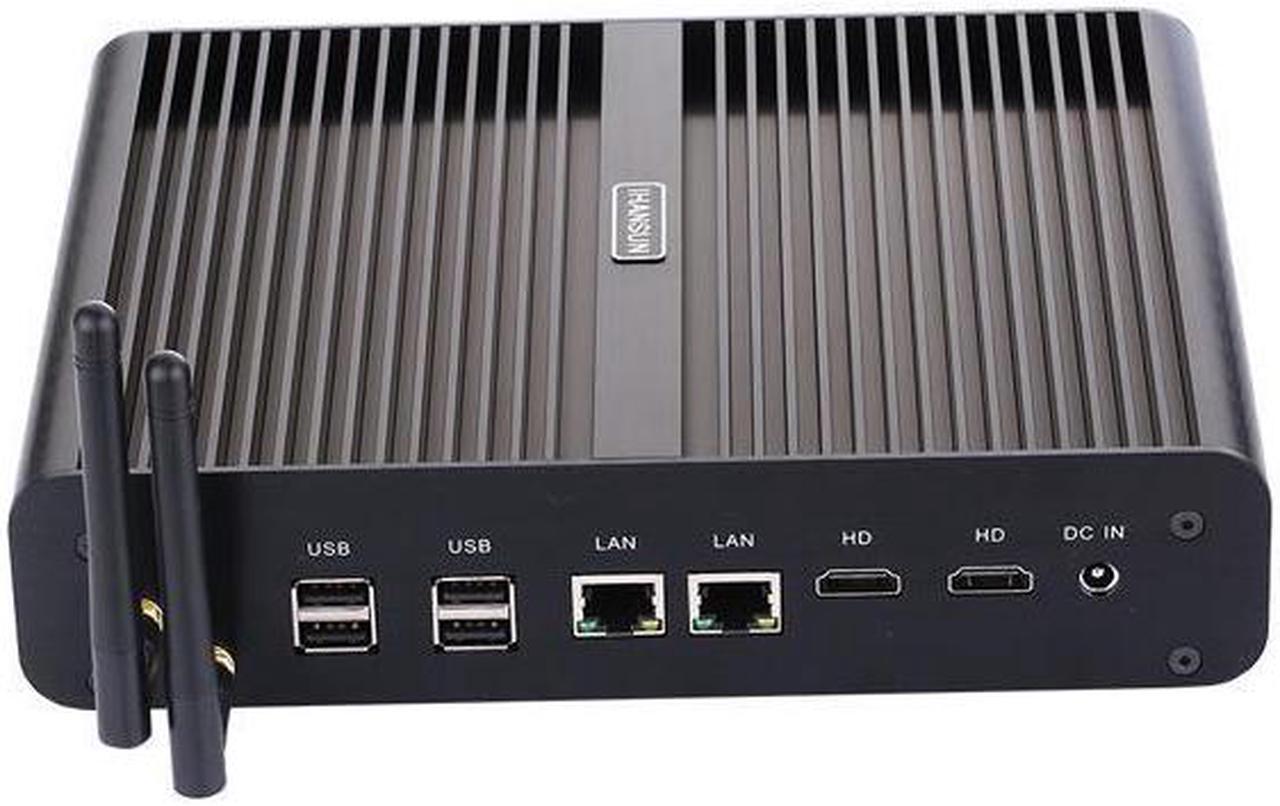 HUNSN Fanless Mini PC, Desktop Computer, HTPC, I7 4500U 4510U 4650U, BM02, Windows 11 / Linux Ubuntu, Raid, 2 x HDMI, 2 x LAN, 4 x USB3.0, 4 x USB2.0, Optical, 16G RAM 512G SSD