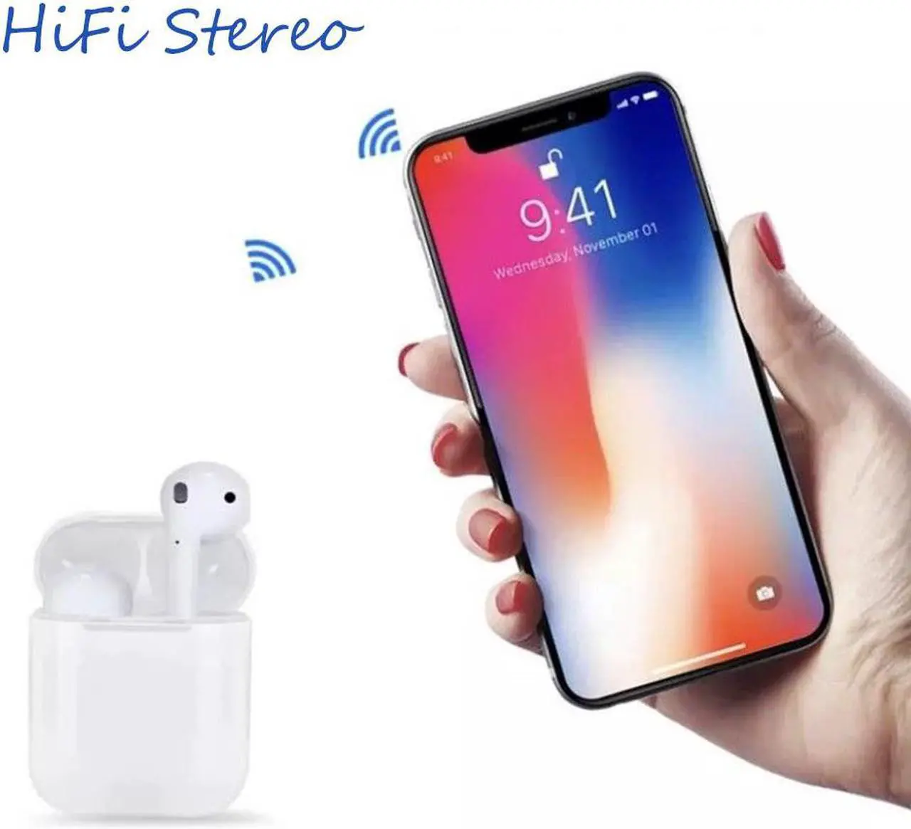 Alt view image 3 of 7 - i14 TWS 1:1 Mini Air Pods Wireless Bluetooth 5.0 Super 3D Stereo Bass Earbuds