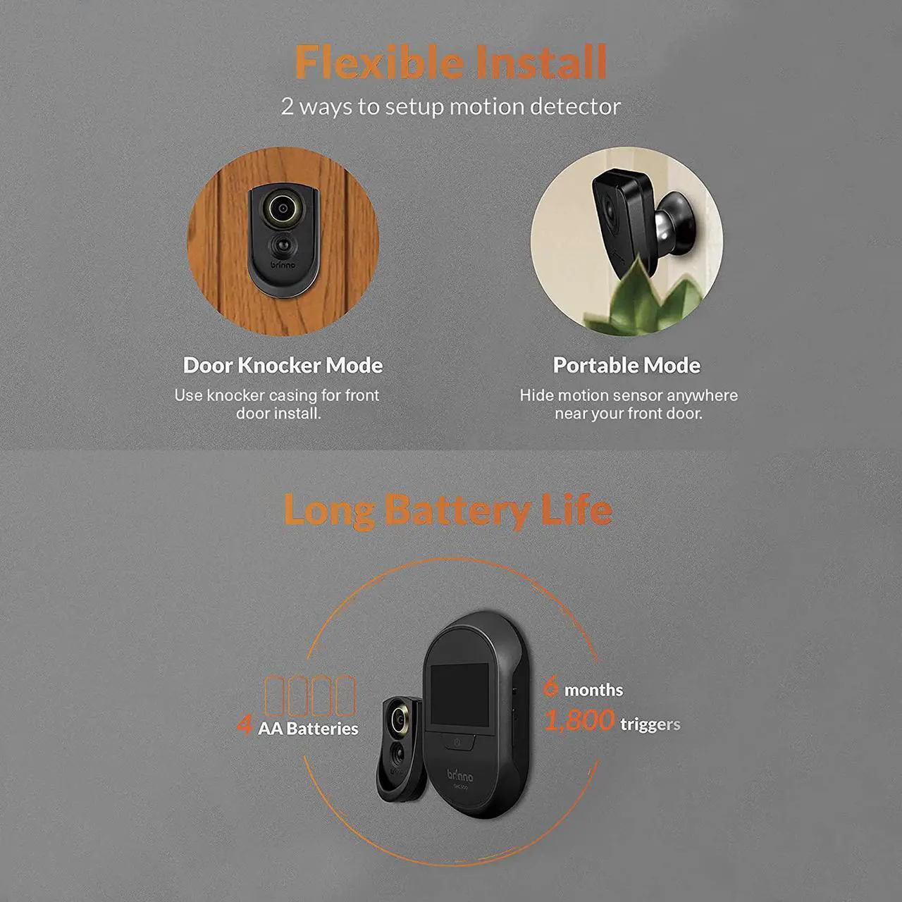 Alt view image 4 of 7 - Brinno Front Door Peephole Security Camera- Motion Detection - Knocking Sensor- Easy to Install- Superior Battery Life - Clear Image - Wire-Free - Digital Visitor Log- Black (SHC1000)