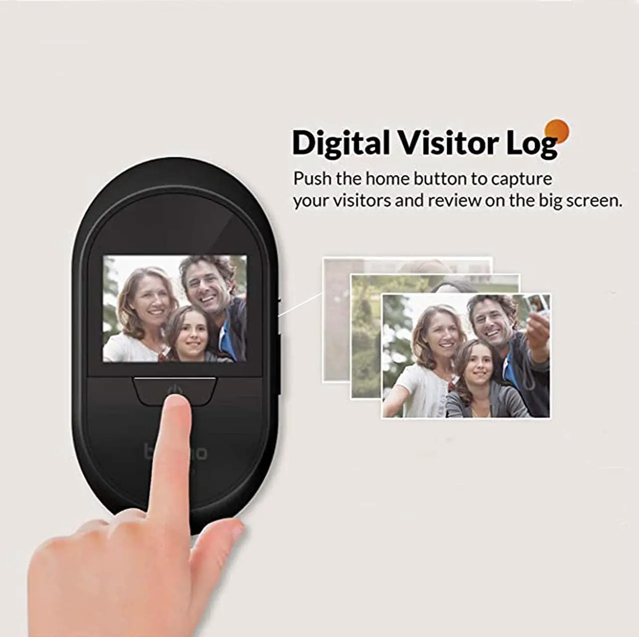 Alt view image 6 of 7 - Brinno Front Door Peephole Security Camera- Motion Detection - Knocking Sensor- Easy to Install- Superior Battery Life - Clear Image - Wire-Free - Digital Visitor Log- Black (SHC1000)