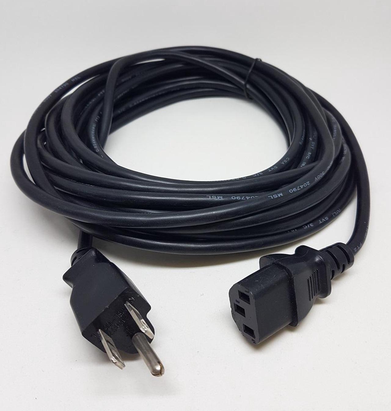 AC Power cord – 18 AWG, Black 25 ' (CSA / CUL ), Wall to Computer