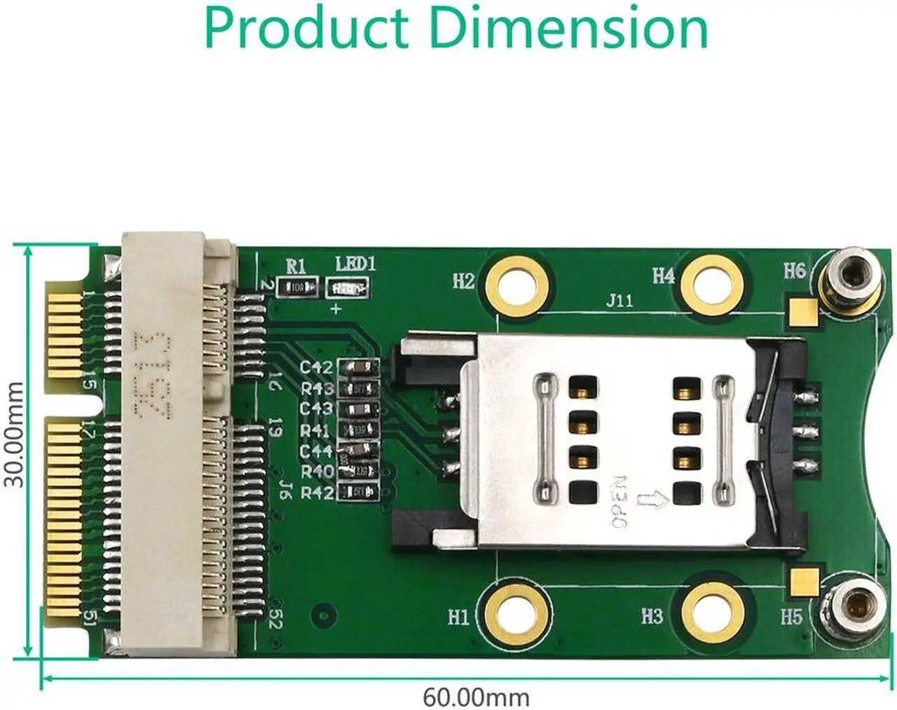 Alt view image 4 of 6 - Mini PCI Express Adapter Mini PCI-E Riser Card MINI PCIE to MINI PCI E Expansion Card SIM Card Slot for 3G/4G WWAN LTE GPS Cards