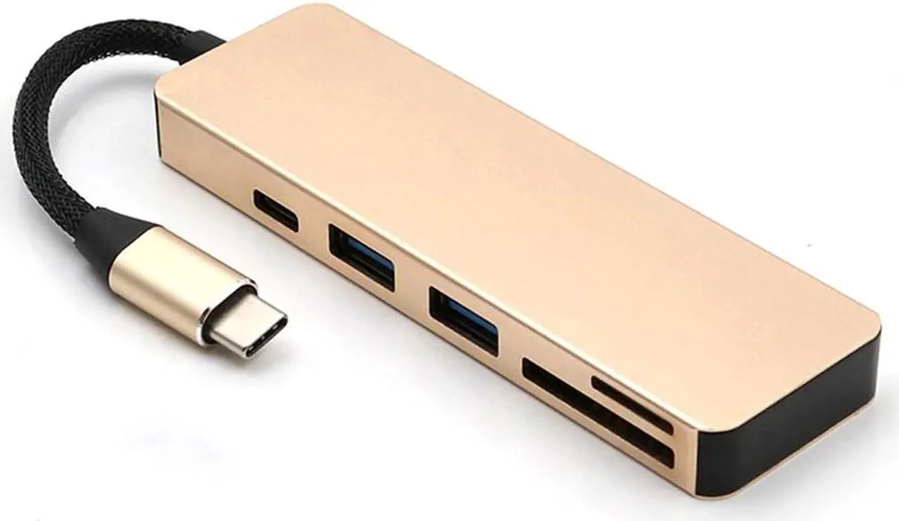 Alt view image 5 of 5 - 5-in-1 USB C Hub Multi-Port Adapter with 1 USB 3.1 Port and 2 USB 3.0 Ports SD TF Card Reader for Type C Devices