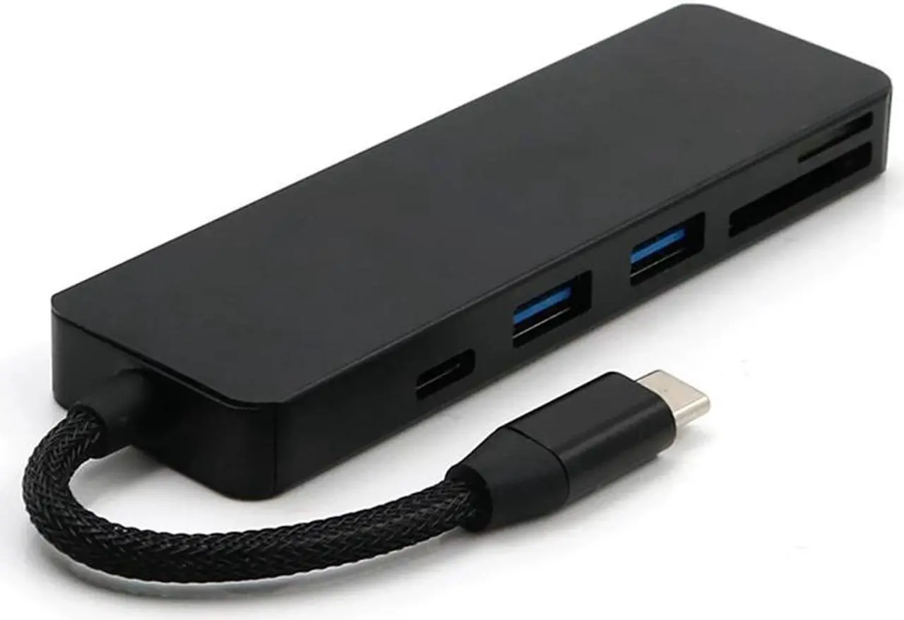 Alt view image 4 of 5 - 5-in-1 USB C Hub Multi-Port Adapter with 1 USB 3.1 Port and 2 USB 3.0 Ports SD TF Card Reader for Type C Devices