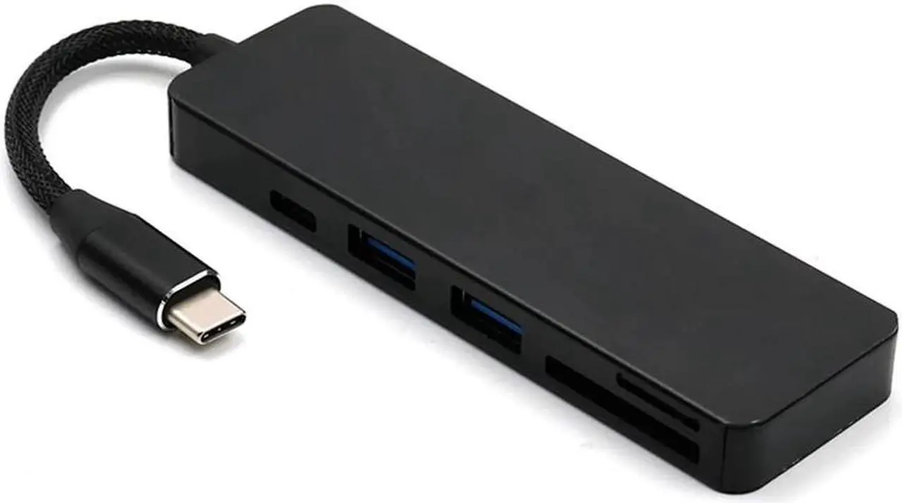 Alt view image 3 of 5 - 5-in-1 USB C Hub Multi-Port Adapter with 1 USB 3.1 Port and 2 USB 3.0 Ports SD TF Card Reader for Type C Devices