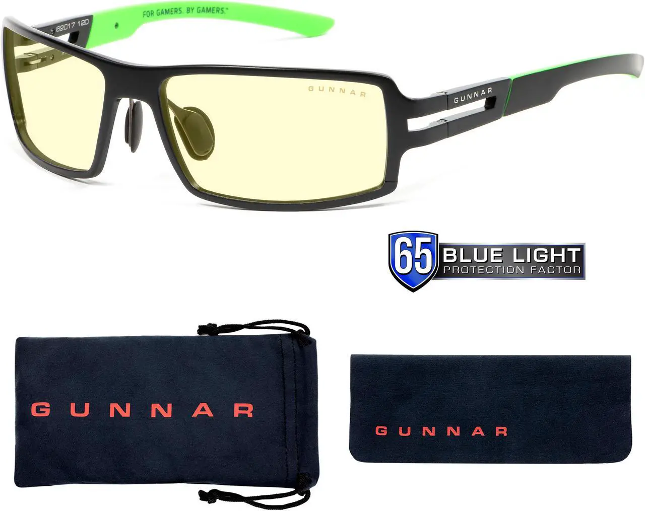 Alt view image 3 of 7 - GUNNAR RPG Razer Edition, Precision Gaming Glasses with Gunnar Focus, Onyx Frames, Amber Lens, 65% Blue Light and 100% UV Protection, RZR-30001
