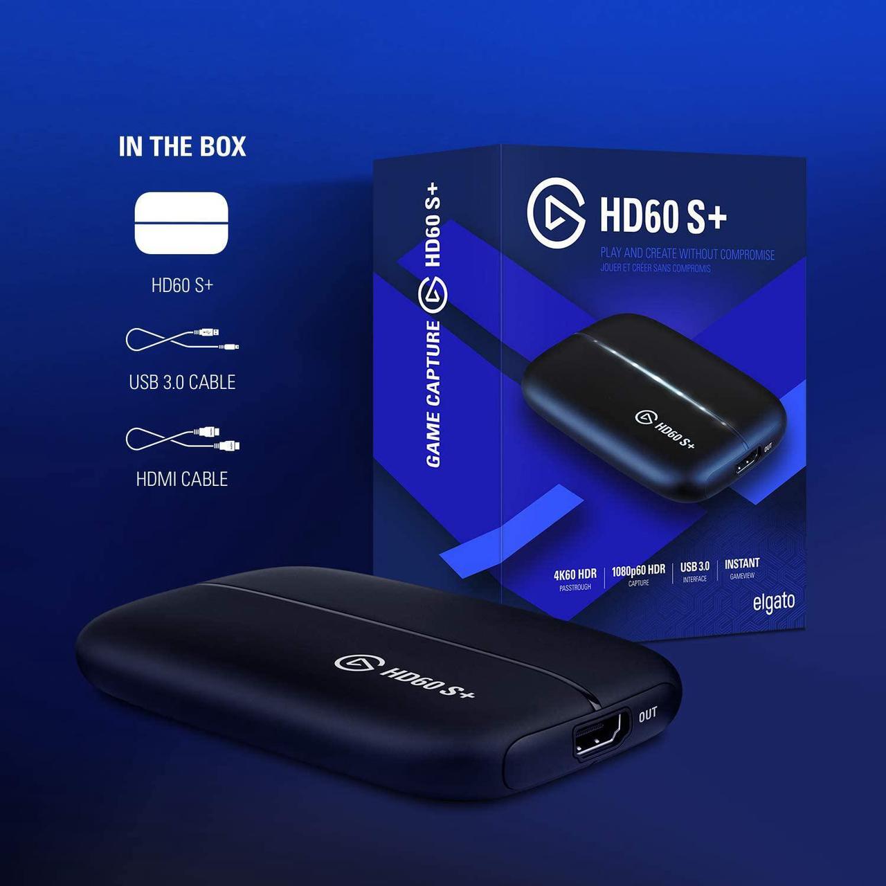 Alt view image 7 of 20 - Elgato HD60 S+, External Capture Card, Stream and Record in 1080p60 HDR10 or 4K60 HDR10 with ultra-low latency on PS5, PS4/Pro, Xbox Series X/S, Xbox One X/S, in OBS and more, works with PC and Mac