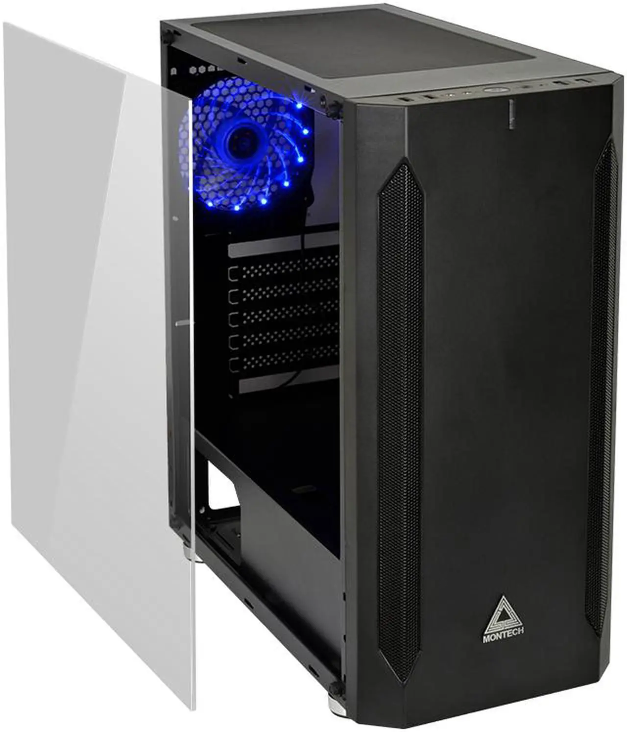 Main image of Montech FIGHTER 400 ATX Mid-Tower Computer Gaming Case /High-Airflow, Pre-Installed Blue Fan, Tempered Glass Window, Mesh Side Front Panel, Magnetic Dust Filter/ ATX, MicroATX, Mini-ITX