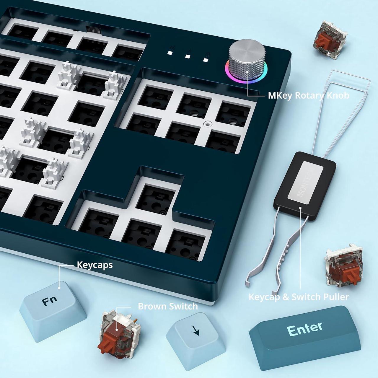 Alt view image 5 of 7 - Montech MKey TKL Mechanical Gaming Keyboard: Customizable RGB LED, Premium MDA Profile PBT Keycap, Engineered Acoustics, Hot-Swappable Gateron G Pro 2.0 Switches, Stunning Osaka Castle Theme, Freedom