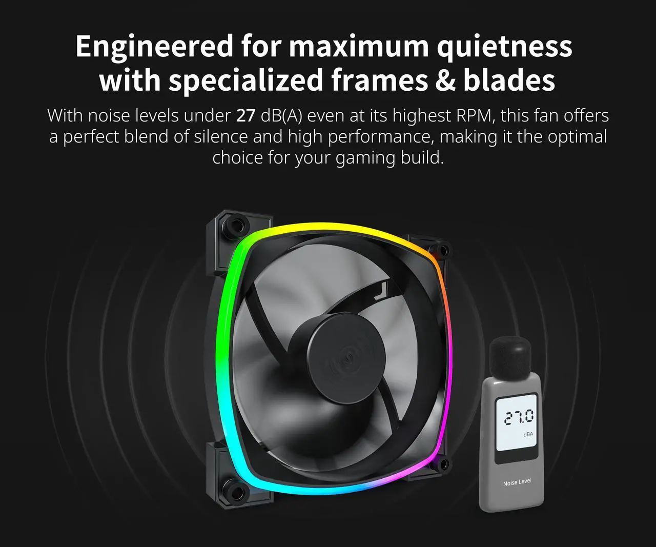 Alt view image 3 of 5 - MONTECH AX 120MM - PWM Fan - Silent Performance - High Speed 1600PWM - High-End Durability with HDB Bearing - Stunning Outer Ring ARGB Lighting Design  3 in 1 Pack with 6X6 Fan Hub - Black