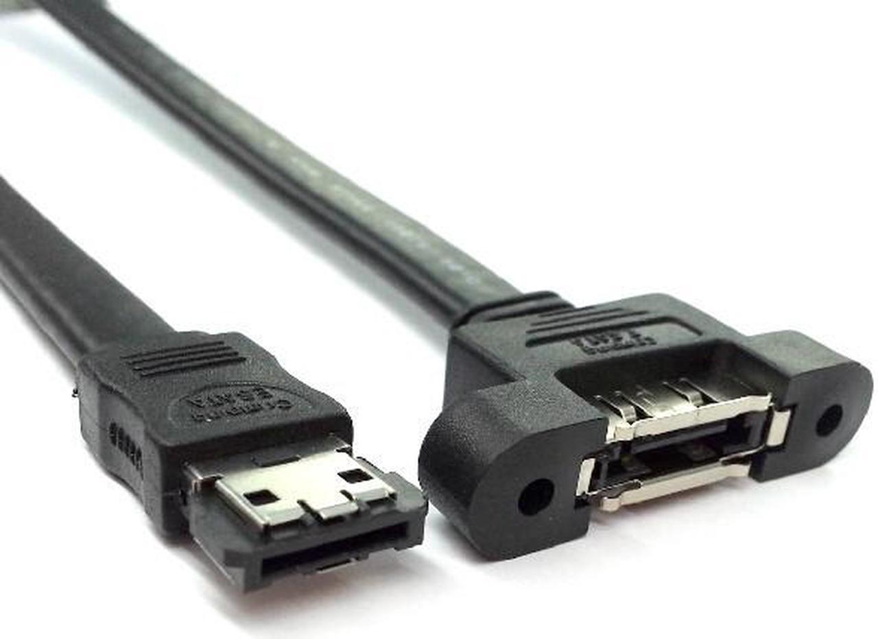 Panel Mount E-SATA ESATA E SATA Male to Female M/F High Speed Data Sync Extension PC Cable Line Shielding Design 50cm