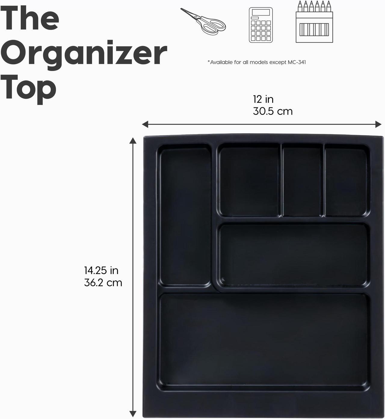 Alt view image 2 of 5 - IRIS USA Craft Plastic Organizers and Storage, Rolling Storage Cart for Classroom Supplies, Storage Organizer for Art Supplies, Drawer Top Organizer for Small Parts, 10 Drawers, White/Clear
