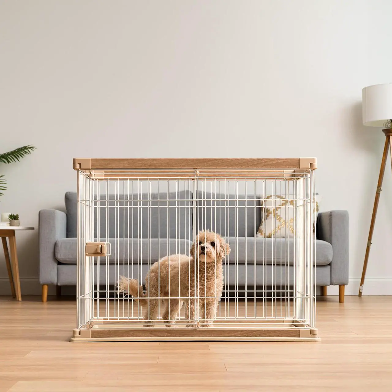 Alt view image 3 of 4 - IRIS Medium Wire Open Pet Pen, Brown/White