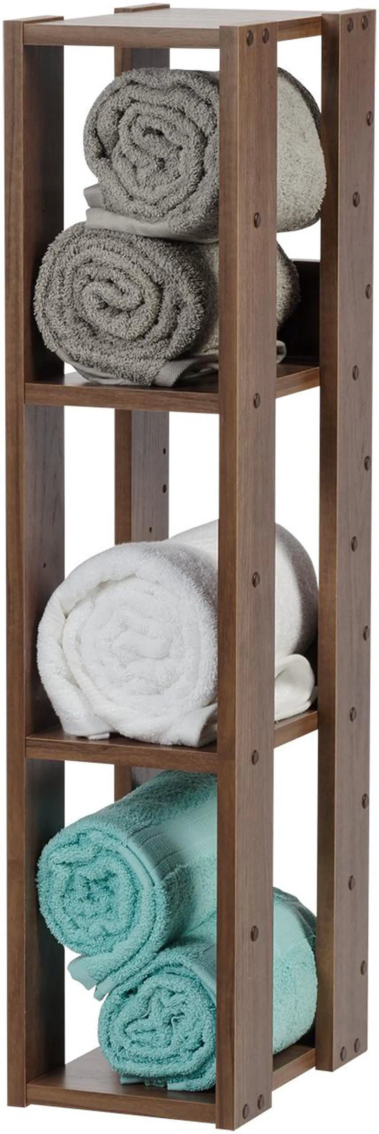 Alt view image 3 of 9 - IRIS Mado 3-Shelf Slim Open Wood Shelving Unit, Brown