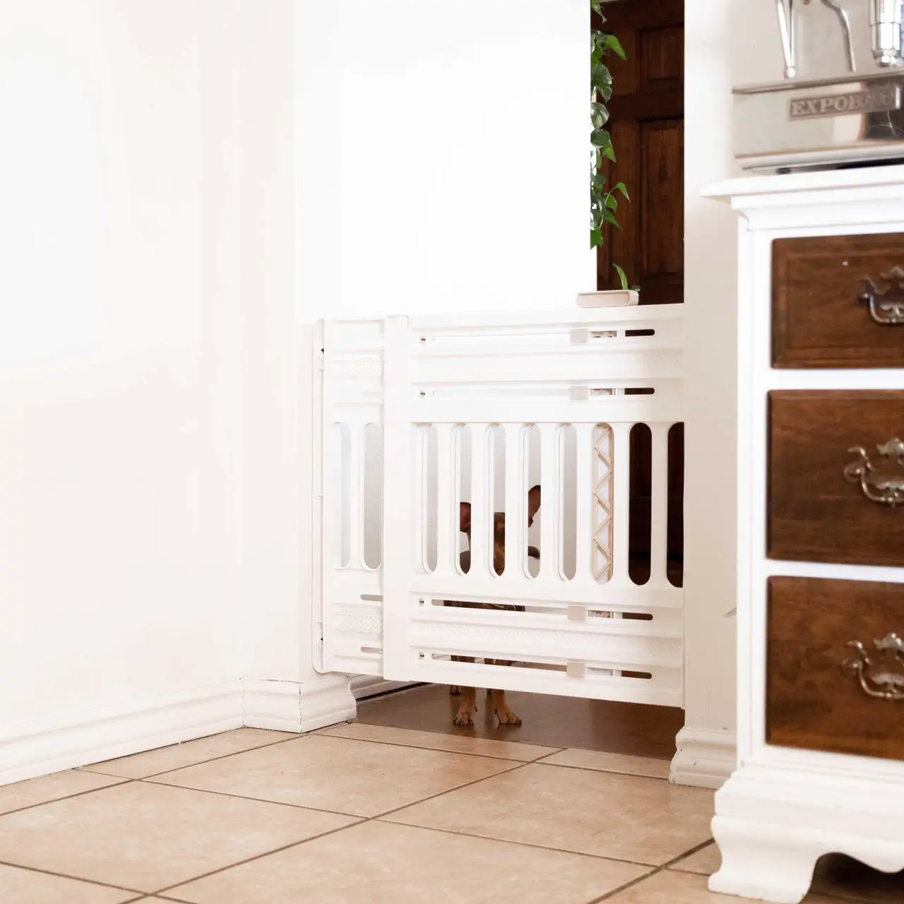 Alt view image 4 of 4 - IRIS 24 to 39" Portable Expandable Pet Gate, White
