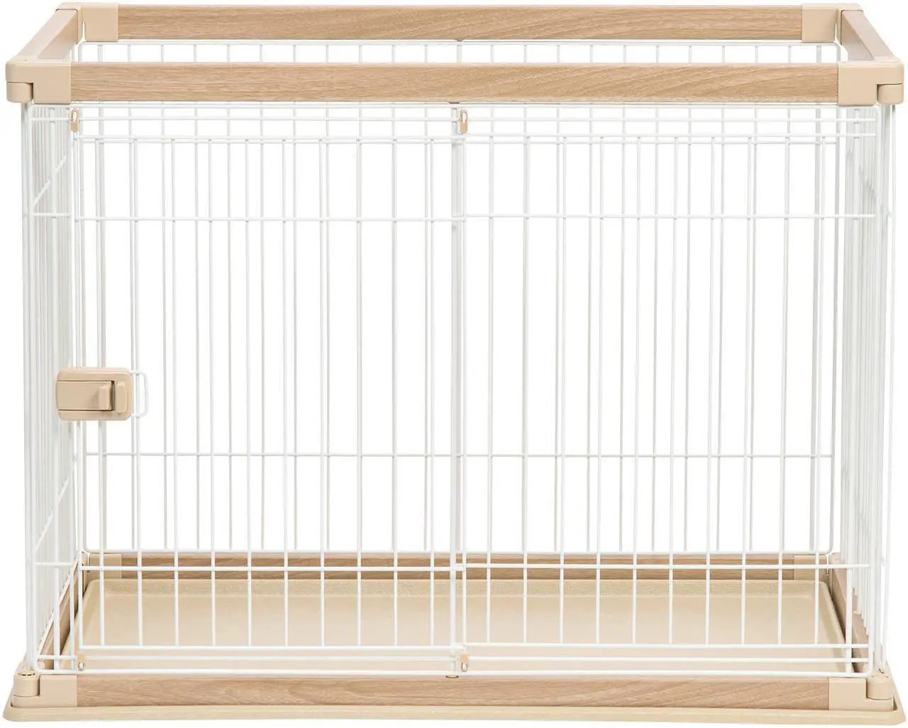 Main image of IRIS Medium Wire Open Pet Pen, Brown/White