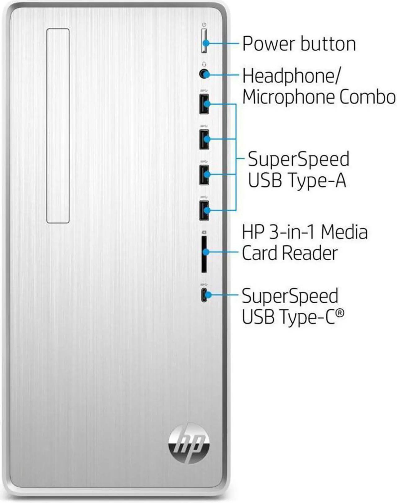 Alt view image 2 of 7 - HP Pavilion Desktop, 10th Gen Intel Core i3-10100 Quad Core Processor,8GB DDR4 RAM,512GB SSD,Intel UHD Graphics,Wifi-AC,BlueTooth, Dual Monitor Capable, Windows 11 Pro