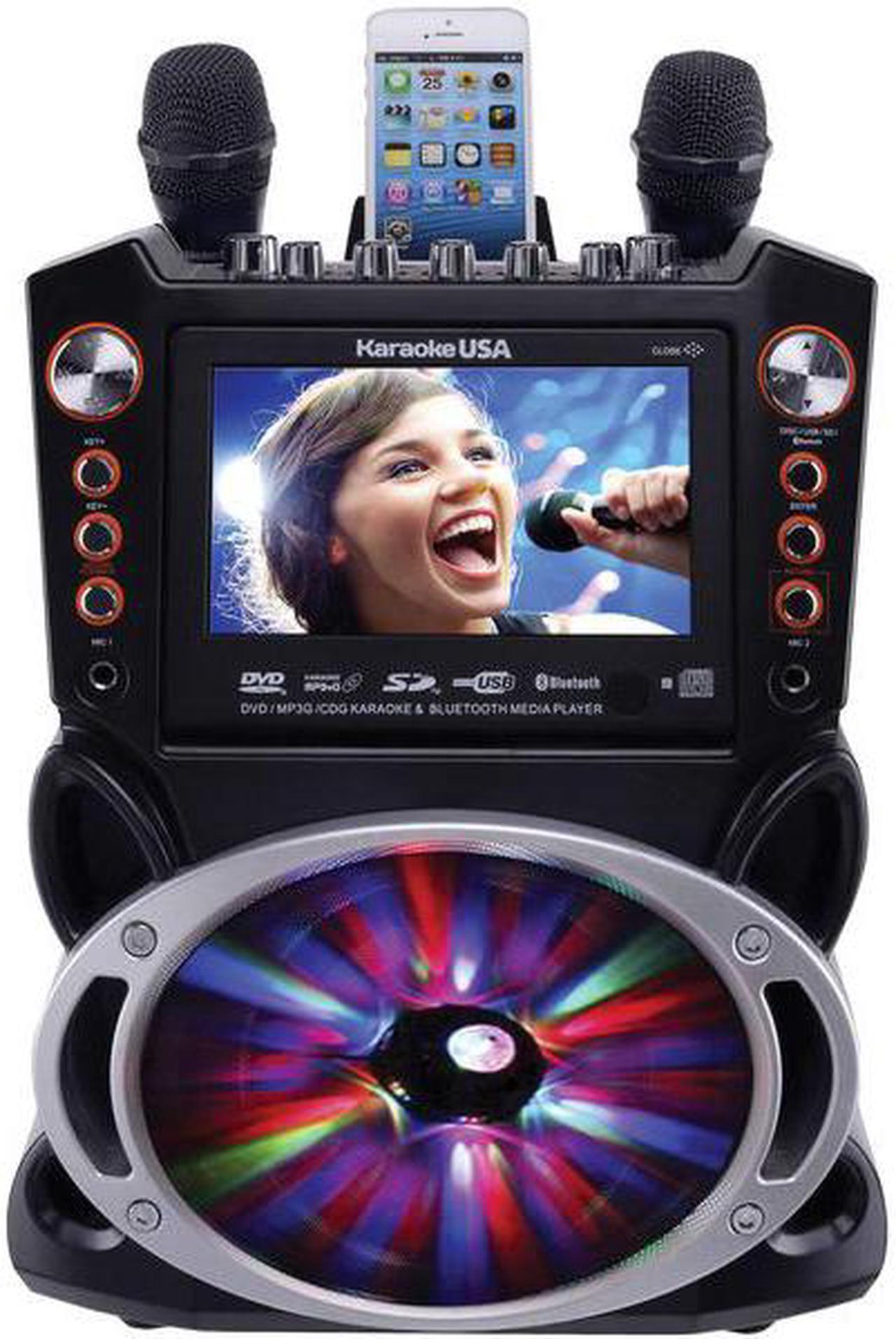 Alt view image 3 of 5 - KARAOKE USA(TM) GF846 Bluetooth Karaoke Machine with Synchronized LEDs