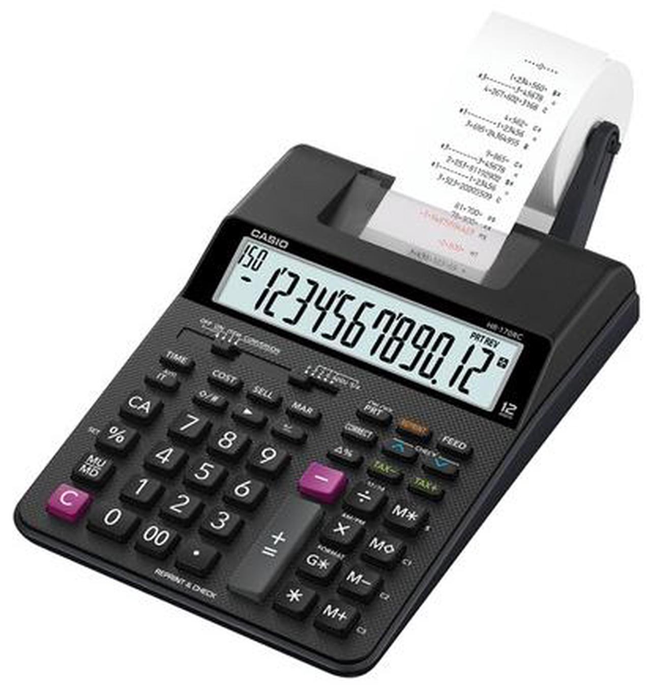 Alt view image 6 of 13 - Casio Printing Calculator 6-1/2"Wx11-5/8"Lx2-9/16"H Black HR170RC