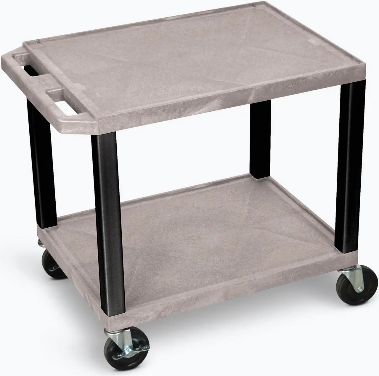 Alt view image 3 of 8 - Luxor WT26GYE-B Tuffy Gray 2 Shelf AV Cart