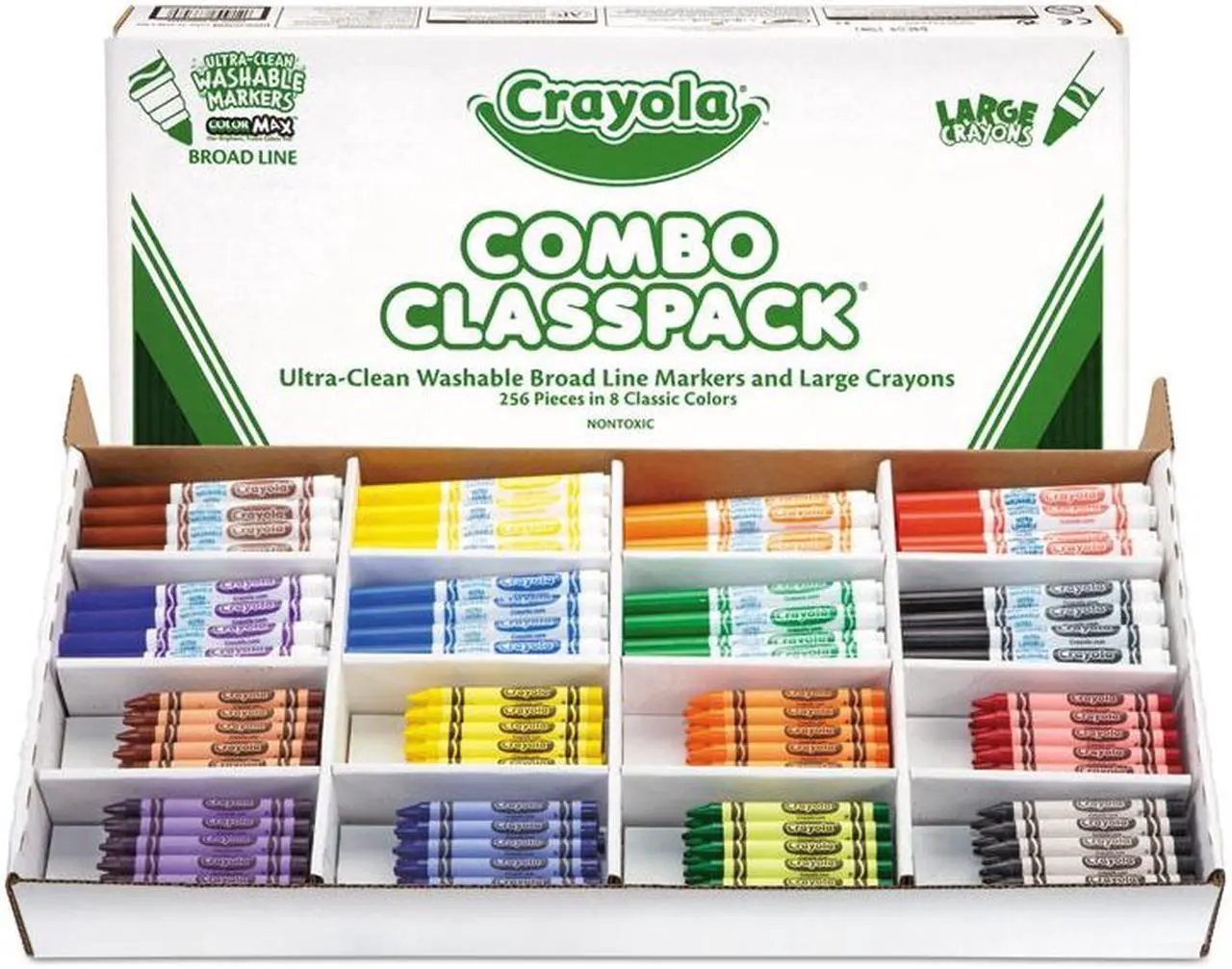 Alt view image 12 of 20 - Crayola. 523348 Classpack Crayons w/Markers, 8 Colors, 128 Each Crayons/Markers, 256/Box