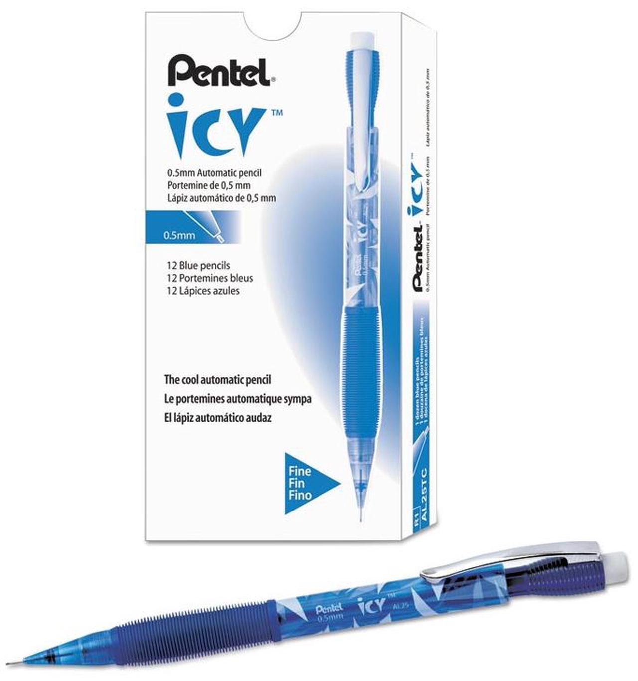 Alt view image 8 of 16 - Pentel Icy Mechanical Pencil .5mm Trans Smoke Dozen AL25TA