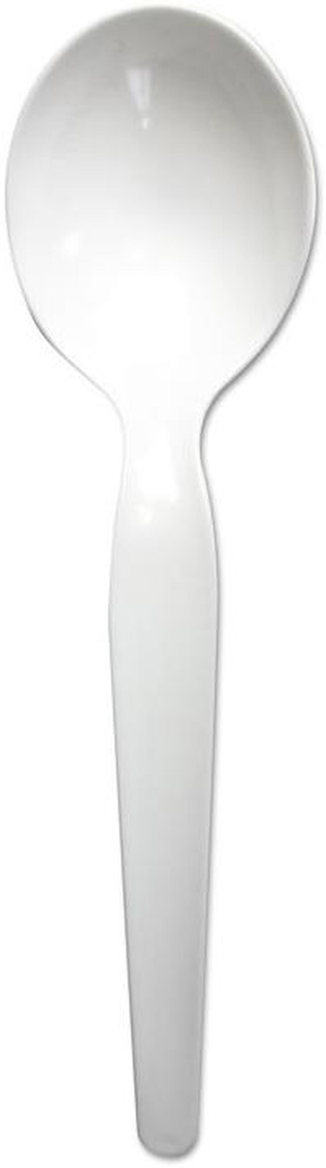 Alt view image 2 of 3 - Boardwalk BWKSOUPHWPSWH Polystyrene Cutlery, Soup Spoon