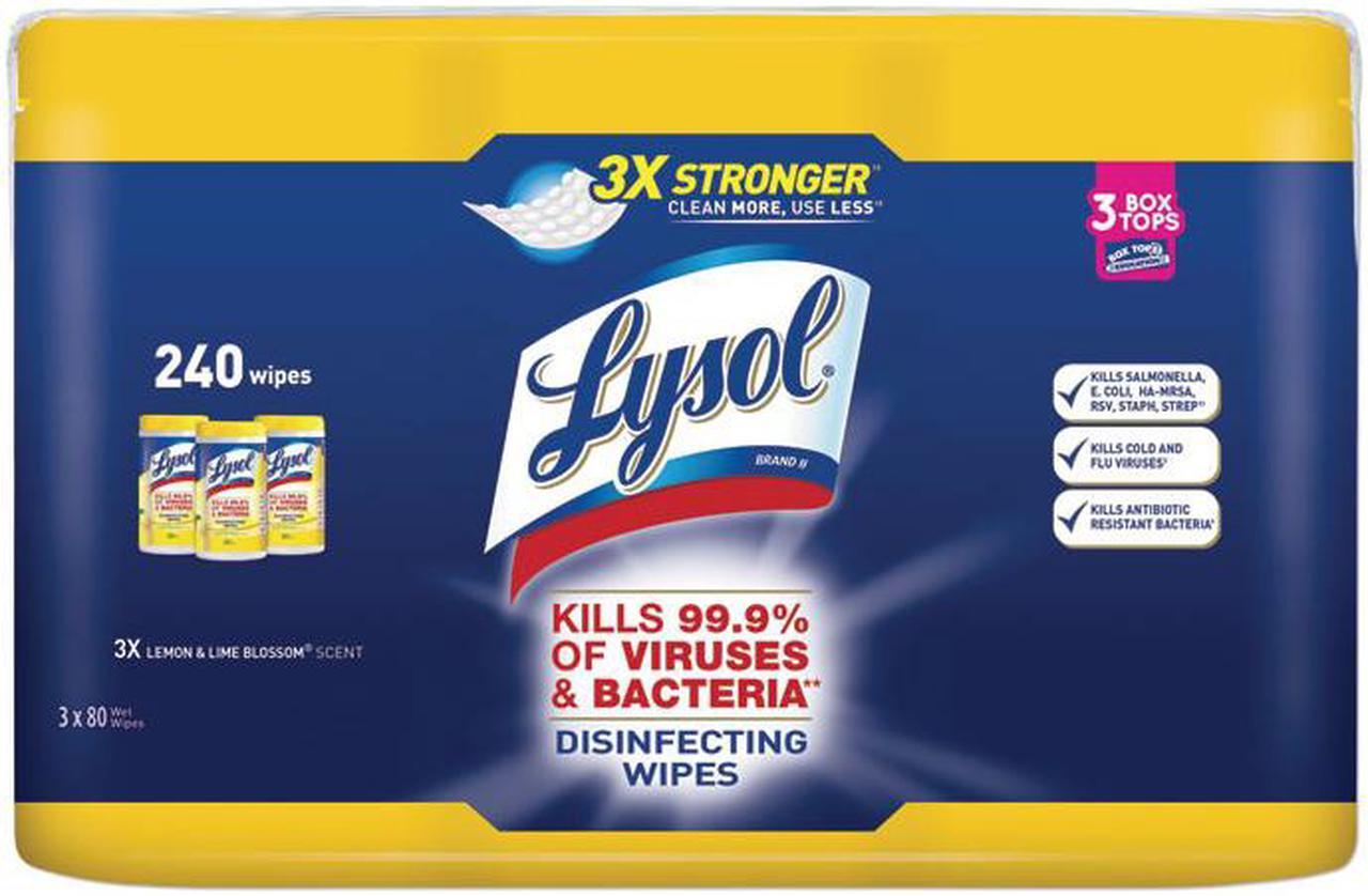 Alt view image 7 of 13 - LYSOL Brand Disinfecting Wipes Crisp Linen Scent 7 x 8 80/Canister 6 Canister/Carton 89346CT
