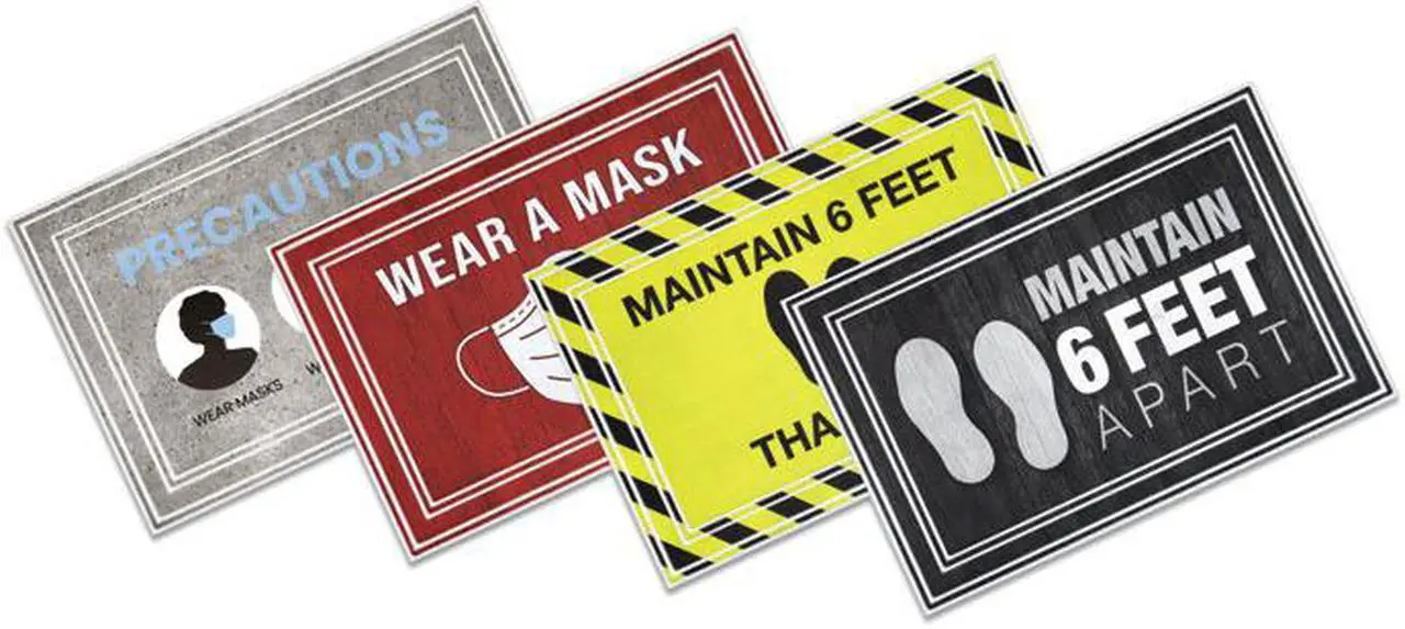 Main image of Message Floor Mats, 24 x 36, Blue, "Wash Your Hands" 3984528822X3