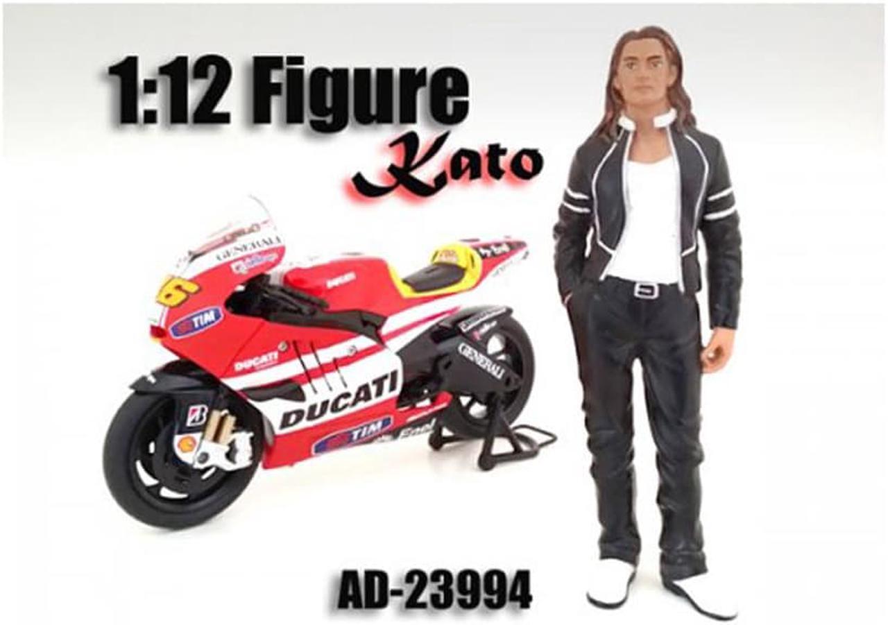 Alt view image 3 of 9 - Biker Kato Figure / Figurine For 112 Scale Motorcycles by American Diorama 23994