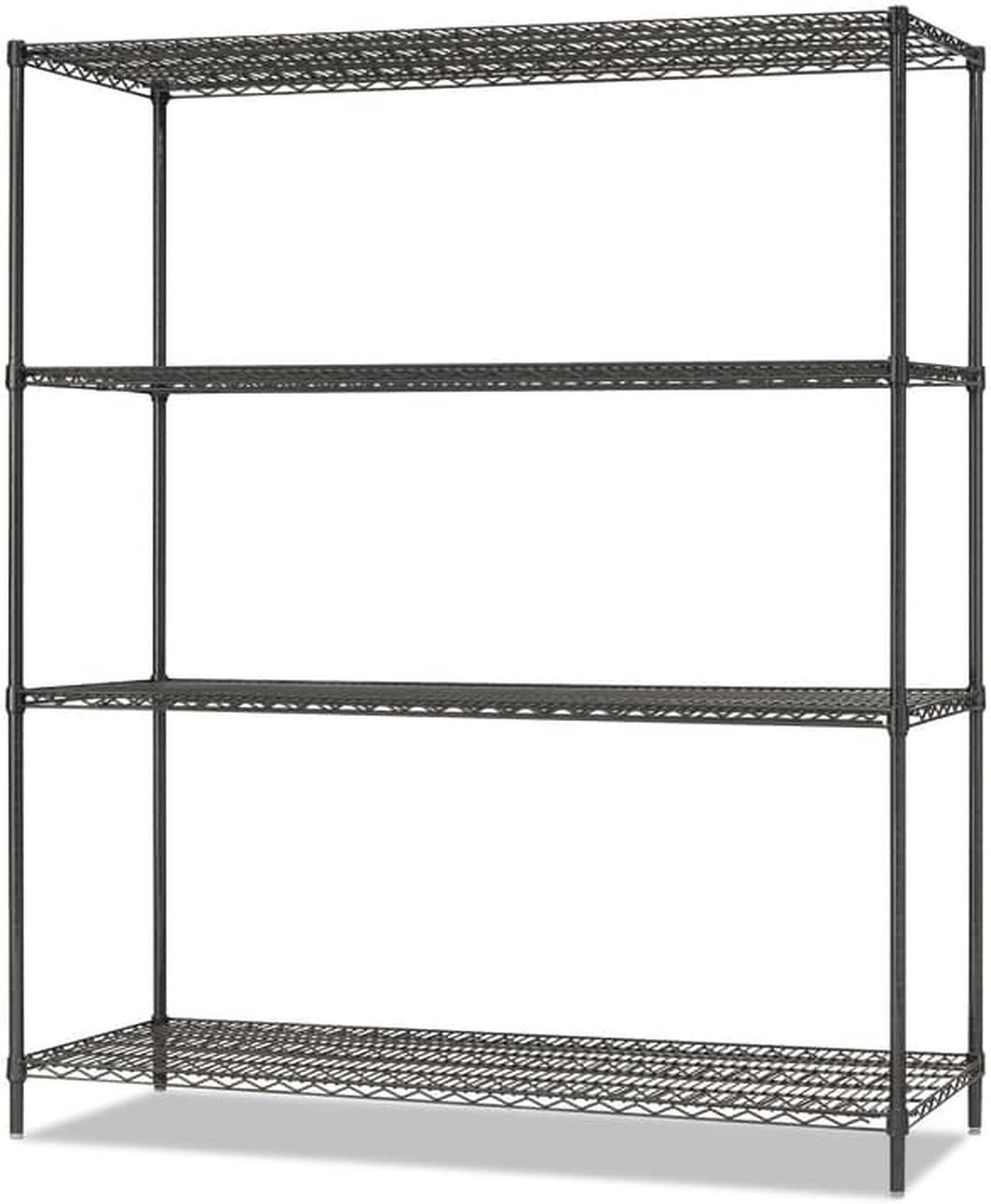 Alt view image 4 of 12 - Alera - 4TIND6018BA - All-Purpose Wire Shelving Starter Kit, 4-Shelf, 60 x 18 x 72, Black Anthracite+