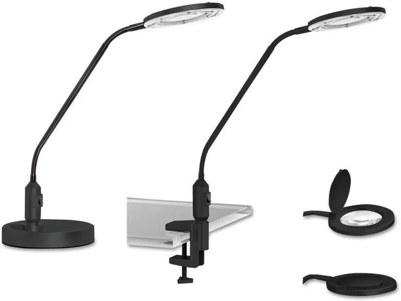 Alt view image 3 of 20 - Desktop LED Magnifier Lamp, 19" High, Black ALELEDM765B