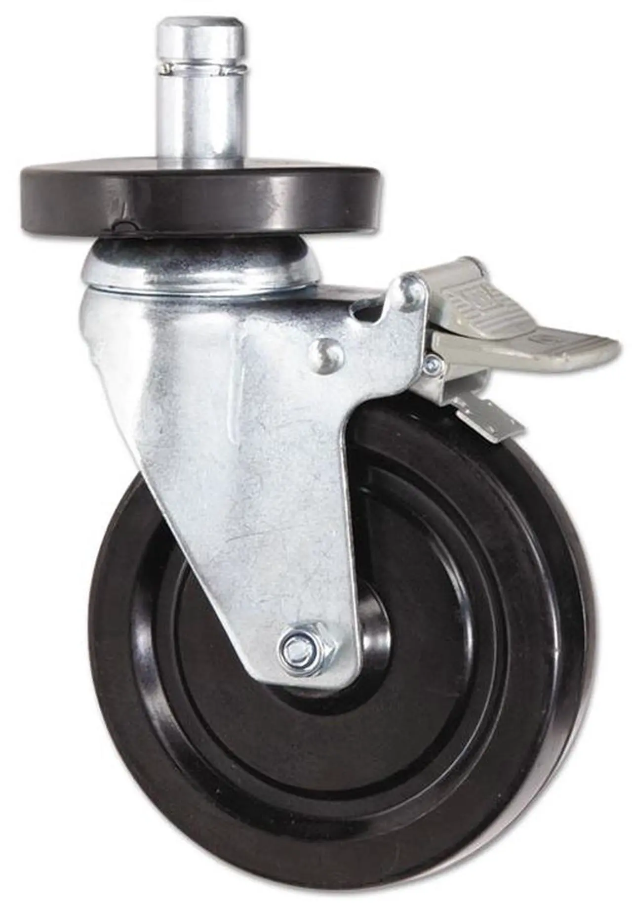 Alt view image 3 of 18 - Alera SW690004 Optional Casters for Wire Shelving, 200 lbs/Caster, Gray/Black, 4/Set