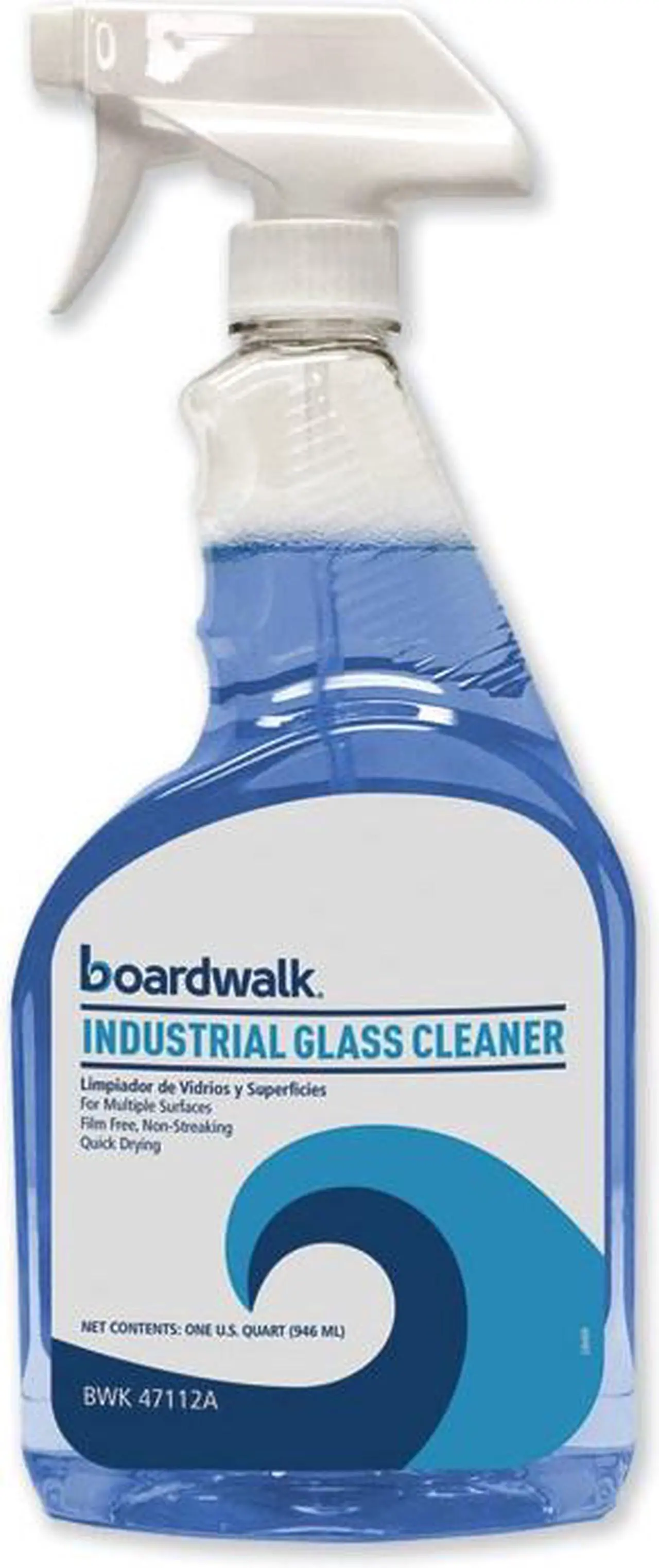 Alt view image 2 of 10 - Boardwalk BWK47112AEA Industrial Strength Glass Cleaner with Ammonia, 32 oz. Trigger Bottle