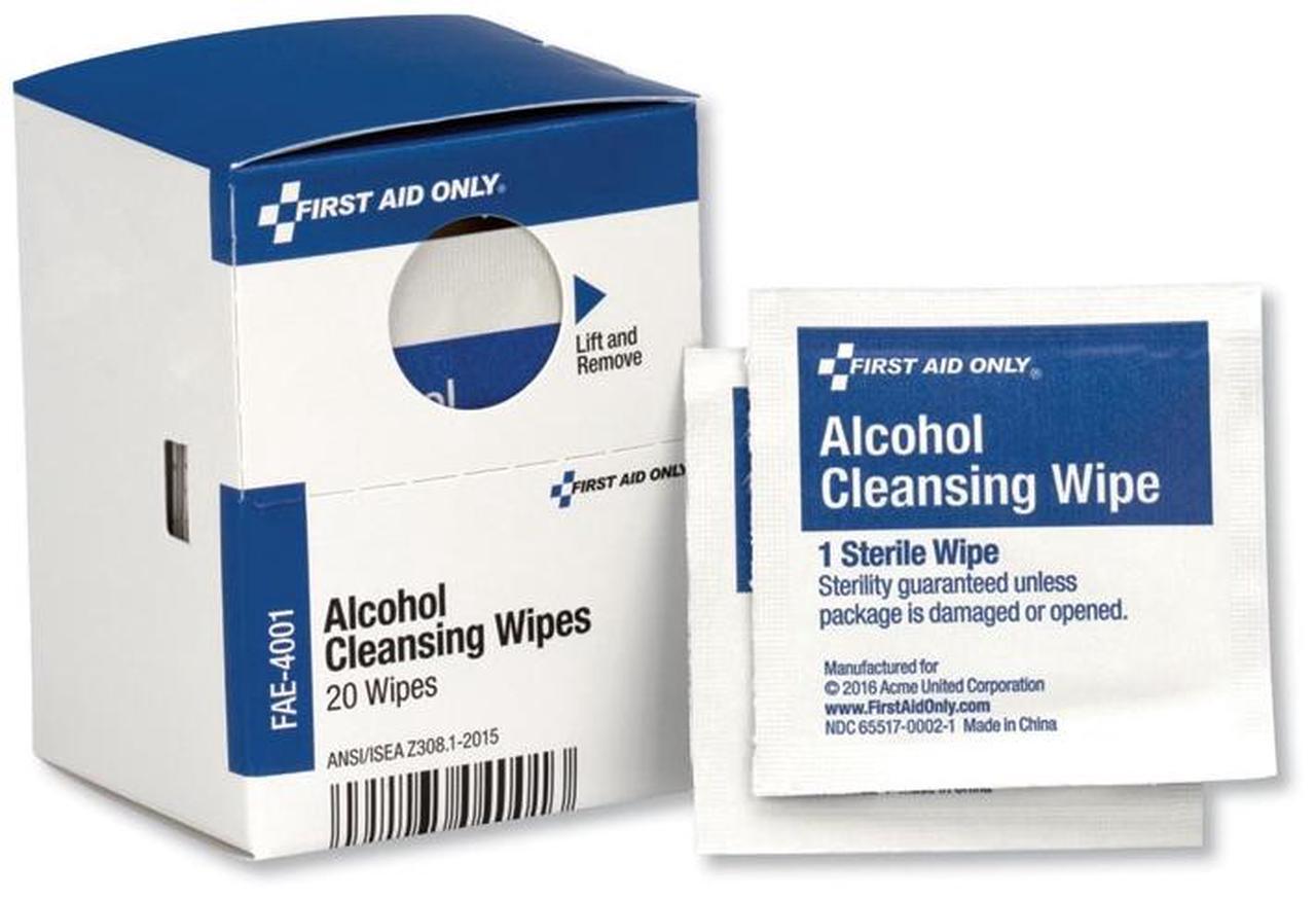 Alt view image 7 of 10 - First Aid Only Inc Alcohol Cleansing Pads 20/BX White FAE4001