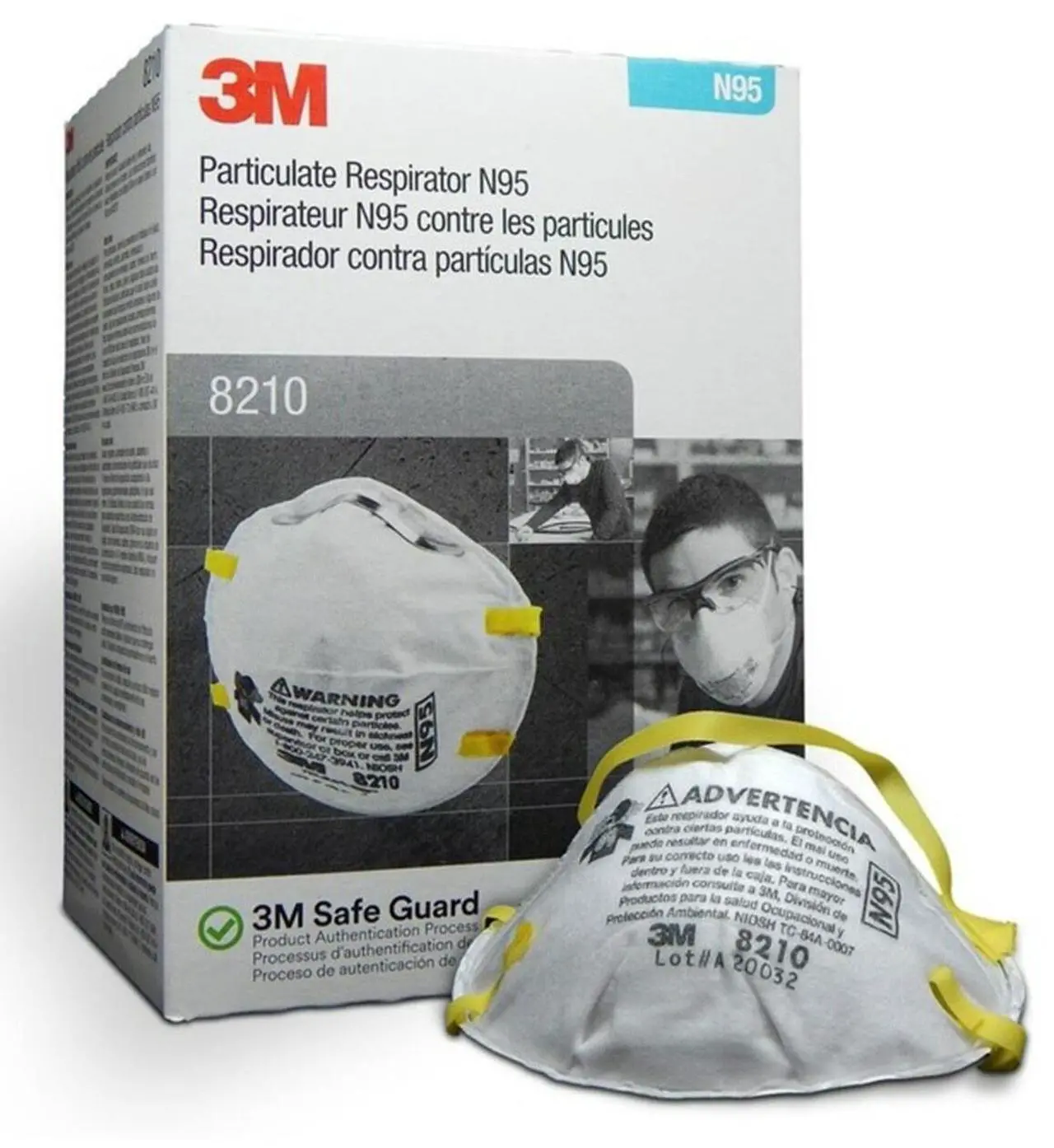 Alt view image 2 of 13 - 3M Particulate Respirator N95 20/BX White 46457
